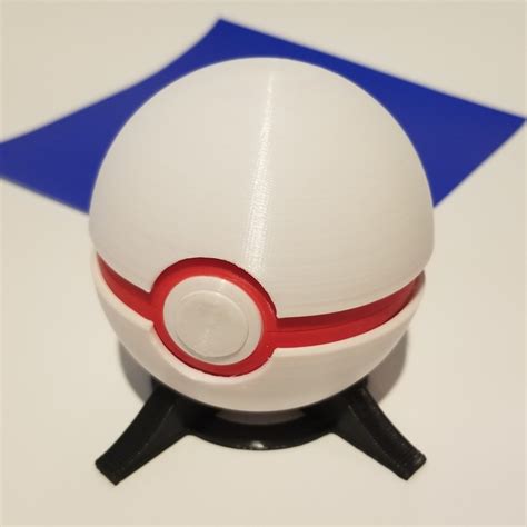 Premier Ball Pokeball W Push Button Opening 3d Printed Etsy