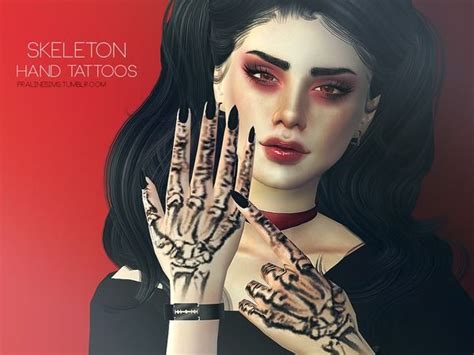 Pralinesims Skeleton Hand Tattoos Awesome Sims Finds Sims 4