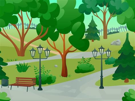 Free Vector Park 2d Game Landscape