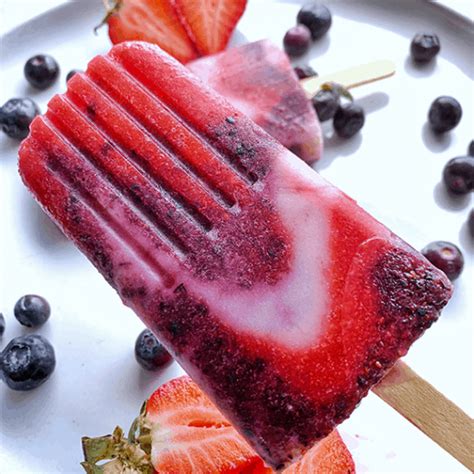 Vegan Strawberry Blueberry And Cream Icicle Pops The Vgn Way