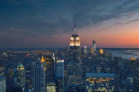 Aerial View Of Manhattan At Sunset Trendy Wall Mural New York City