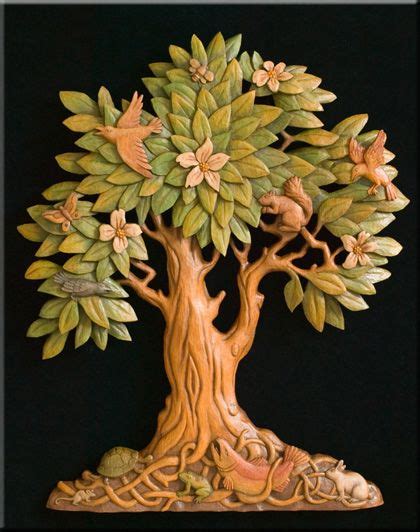 Tree Of Life Woodcarving By Stanley Rill Clay Wall Art Intarsia