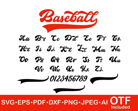Baseball Font Svg Baseball Font Bundle Baseball Alphabet Letters Svg