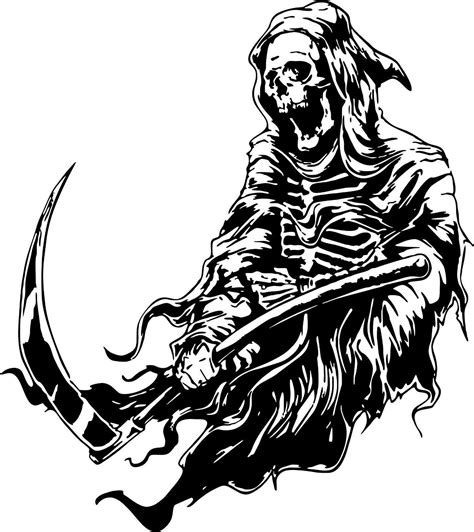 Grim Reaper Scythe Dr Death Monster Car Truck Window Laptop Vinyl Decal