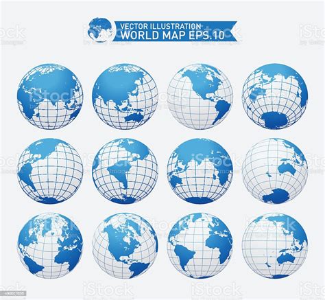Globe Royalty Free Vector Interface Icon Set World Map Stock