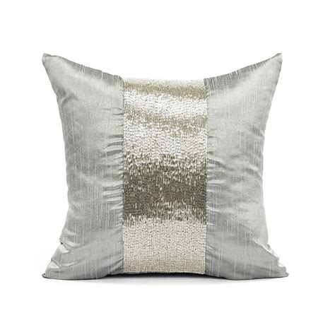 16x16 Silver Sequins Stripe Decorative Pillow Cover Accent Pillows