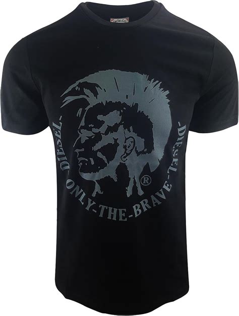 Diesel T Shirt Only The Brave Irokesenkopf S M L XL XXL Größe XL Farbe mit Logo Schwarz