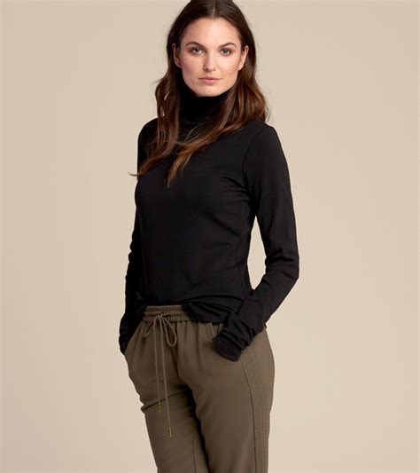 Stretch Jersey Turtleneck in Black - Sweaters - Shop All - Women 