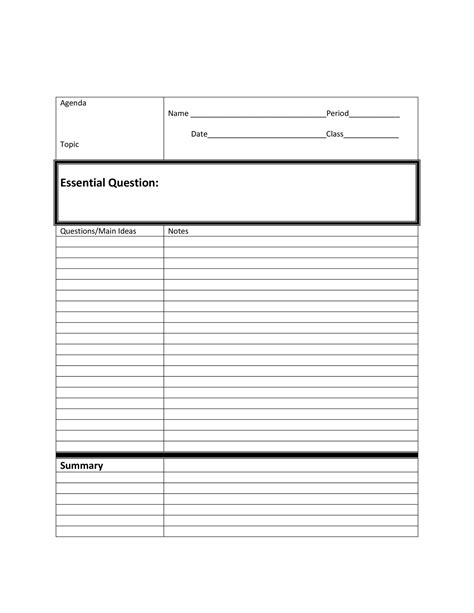 36 Cornell Notes Templates And Examples Word Pdf Templatelab