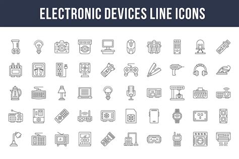 Premium Vector Electronic Devices Line Icons