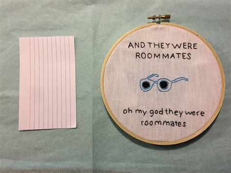 And They Were Roommates Vine Embroidery Hoop Etsy