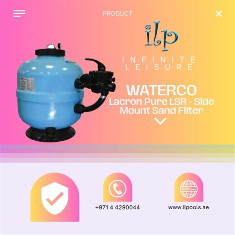 Waterco Lacron Pure Lsr Side Mount Sand Filter