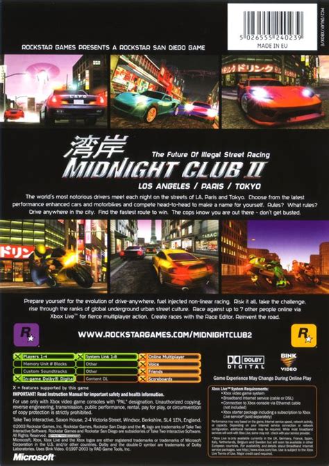 Midnight Club Ii 2003 Xbox Box Cover Art Mobygames