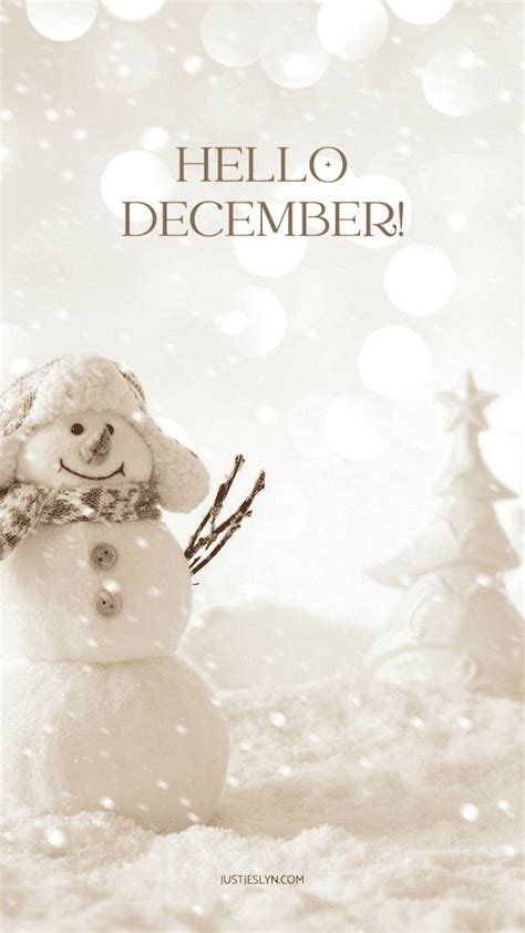 Download Hello December With Snowman Wallpaper
