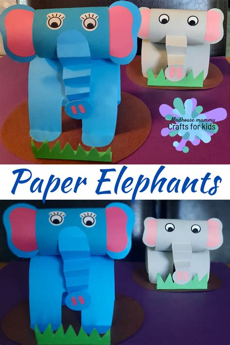 Paper Elephant Safari Craft For Kids Elephant Crafts Safari Kids