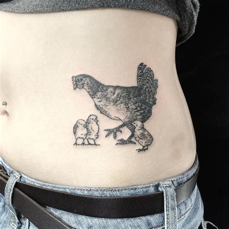 Mother Hen And Baby Chicks Tattoo Chicken Tattoo Hen Tattoo Tattoos