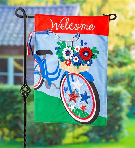 Americana Bicycle Garden Linen Flag Plow And Hearth