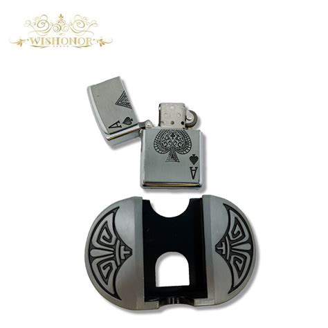 Wishonor Kerosene Lighter Metal Belt Buckle In Silver Color For 4cm