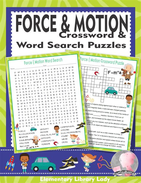 Force And Motion Activities Crossword Puzzle And Word Search Find