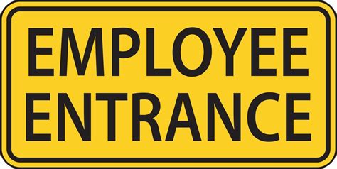 Employee Entrance Sign On White Background 7138421 Vector Art At Vecteezy