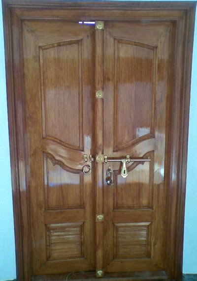 New Kerala Model Wooden Front Door Double Door Designs