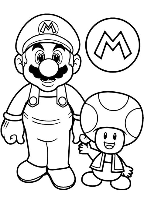 Mario Y Toad Mario Bros Dibujos Para Colorear Para Ni Os