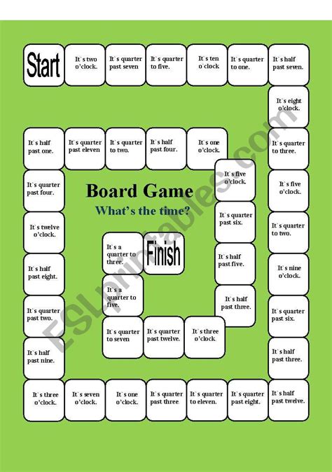 Whats The Time Boardgame English Esl Worksheets For Distance 0b7