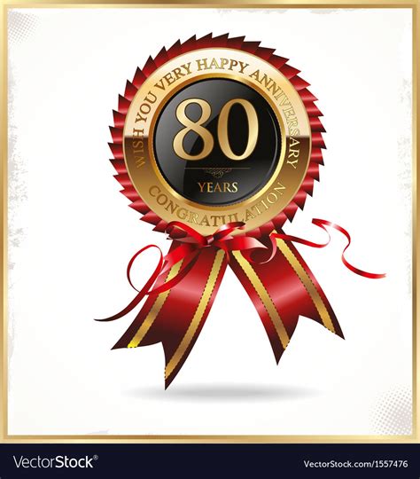 80 Years Anniversary Label Royalty Free Vector Image