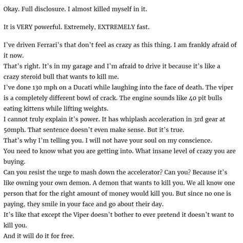 This Honest Dodge Viper Craigslist Ad Serves Up a Heaping Pile of Pure