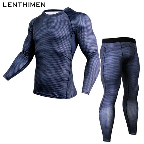 2018 mens sports suits dry fit compression tracksuit running set fitness tight t shirt legging