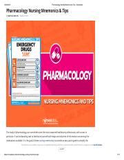 Pharmacology Nursing Mnemonics Tips Nurseslabs Pdf 12 26 2019