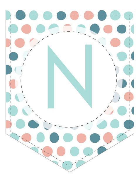 Free Printable Colorful Brushed Polka Dots Banner Letters World Of
