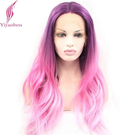 Yiyaobess Body Wave Colorful Lace Front Wig Synthetic Glueless Heat