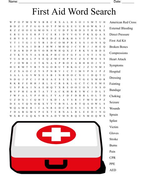Red Cross First Aid Word Search Answers Word Search Printable