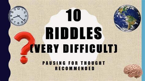 Can You Solve 10 Extremely Difficult Riddles Youtube