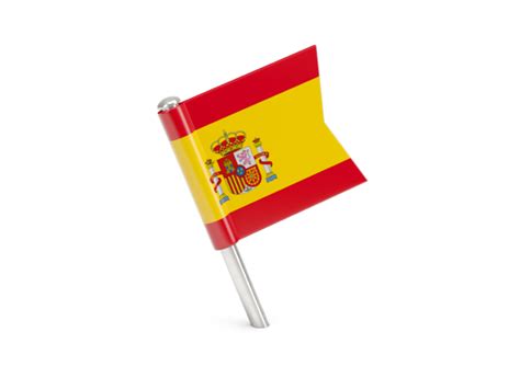 Square Flag Pin Illustration Of Flag Of Spain