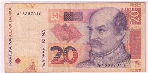 Croatia 20 Kuna 2001 Used Currency Note Kb Coins And Currencies