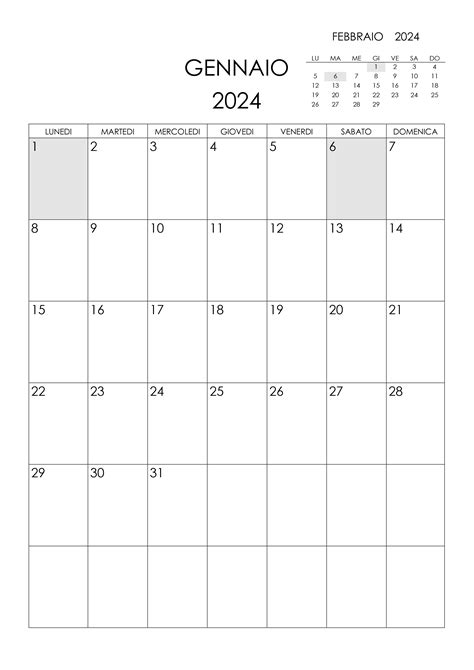 Calendario Gennaio 2024 Calendariosu
