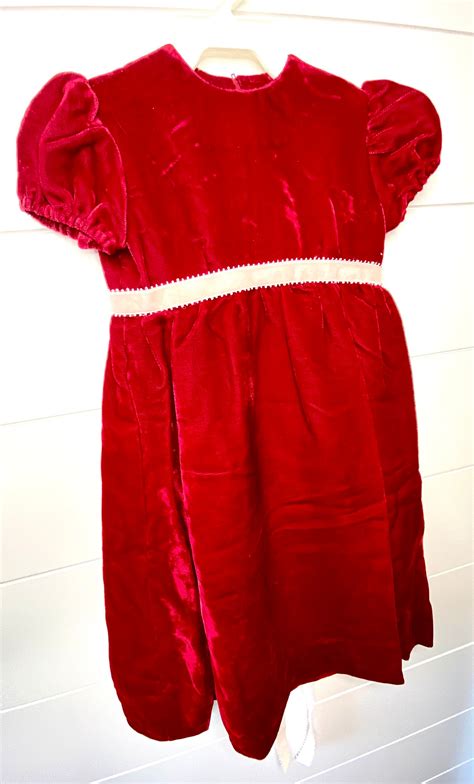 Vintage Crushed Red Velvet Dress Vintage Red Velvet Dress Etsy