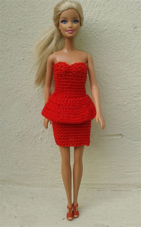 linmary knits barbie in red crochet dresses