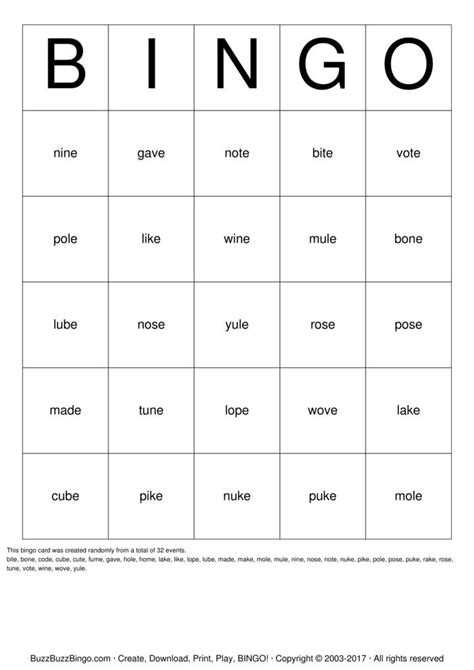 Cvce Bingo Cards To Download Print And Customize