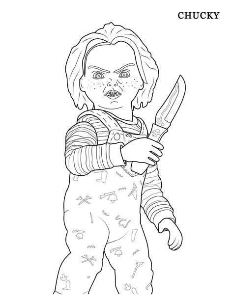 Spooky Chucky Coloring Pages Pdf To Print