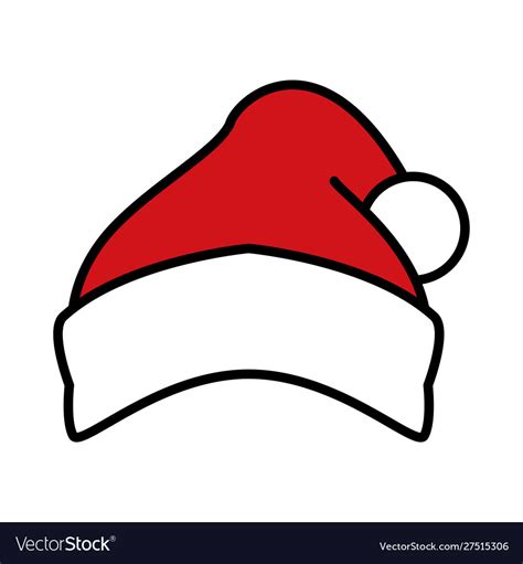 Cute Red Santa Claus Hat On White Background Vector Image