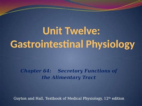 Pptx Chapter 64 Secretory Functions Of The Alimentary Tract Guyton