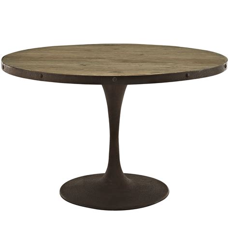 Drive 48 Round Wood Top Dining Table Brown