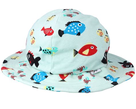 Kids Sun Hat Swimming Fish Blue Bucket Jny Kids Hats