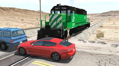 Train And Railway Crossing Accidents 1 Beamng Drive Youtube