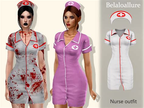 Nurse Outfit Sims Nursing Clothes Sims 4