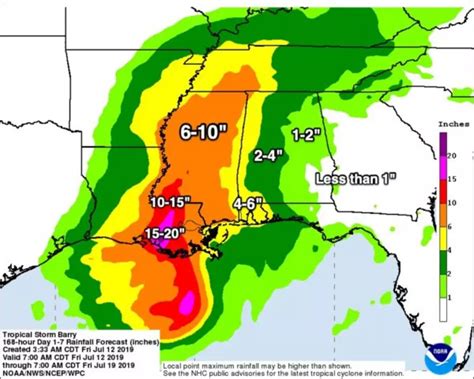 Friday July 12 2019 And Tropical Storm Barry Weather Update