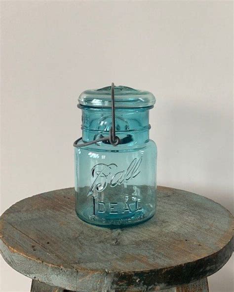 Vintage Ball Pint Mason Jar Ideal 10 Removable Glass Lid Etsy Pint Mason Jars Mason Jars